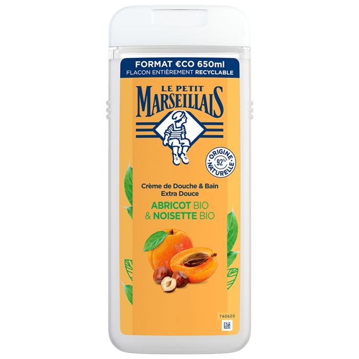 Le Petit Marseillais Extra Doux Douche Abricot Bio & Noisette Bio 650 ml