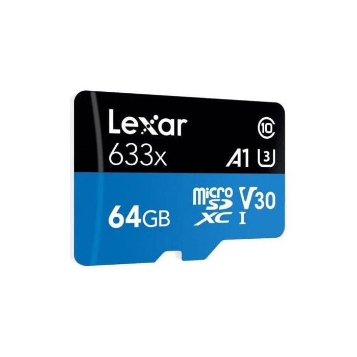 Carte mémoire - Lexar - MicroSDXC 64 Go - Classe 10 - UHS-I 45/95 Mo/s - Performances élevées