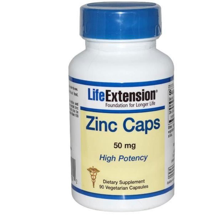 Life Extension, casquettes de Zinc haute puissance 50 mg,90 capsules de Veggie.