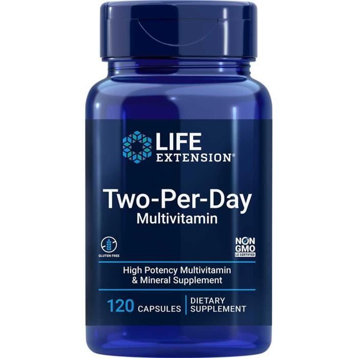 Compléments alimentaires, Life Extension, Two Per Day Capsules 02314, Multi-vitamines, Capsules, 120 pcs, Usa