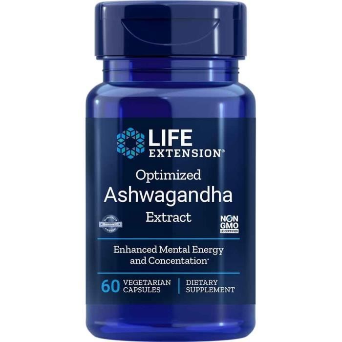 Compléments alimentaires LIFE EXTENSION Optimized Ashwagandha Extract Bleu marine