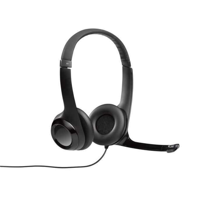 Casque avec micro - Logitech - LGT-H390 - Filaire - Binaural - Noir