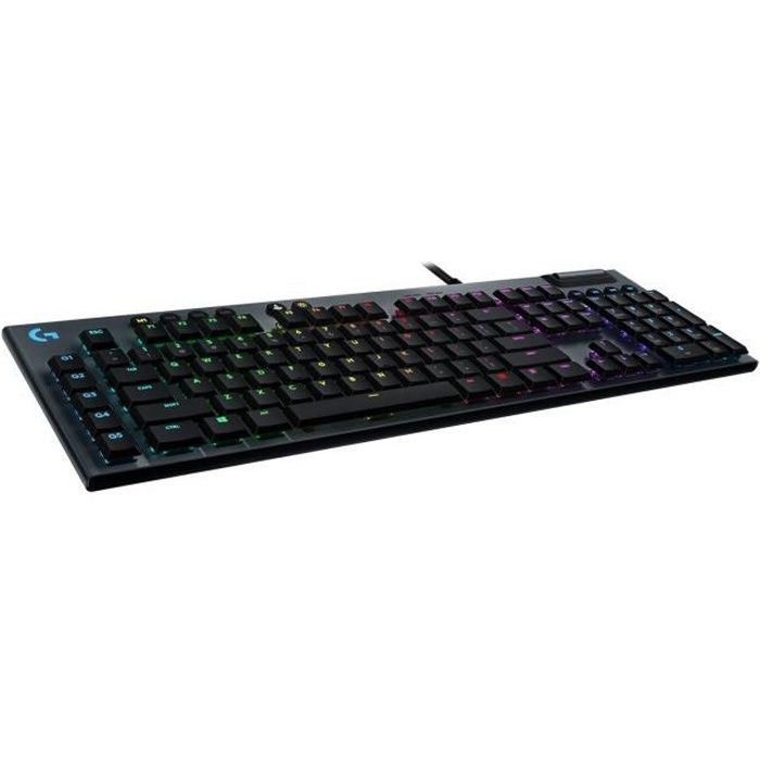 Clavier Gamer - Sans fil - Logitech G - G815 Lightspeed - Switch tactile - AZERTY - Noir