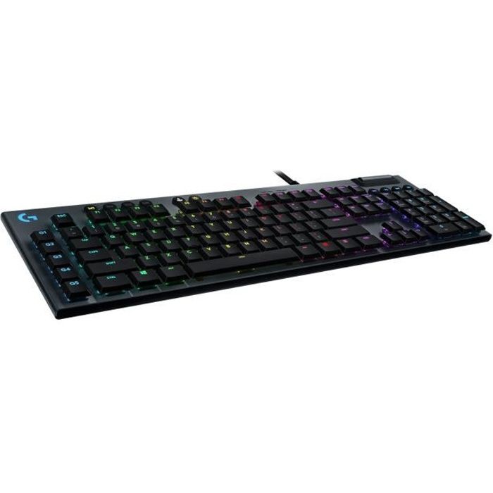 LOGITECH G Clavier mécanique gamer G815 Lightsync RVB - Clicky Carbon