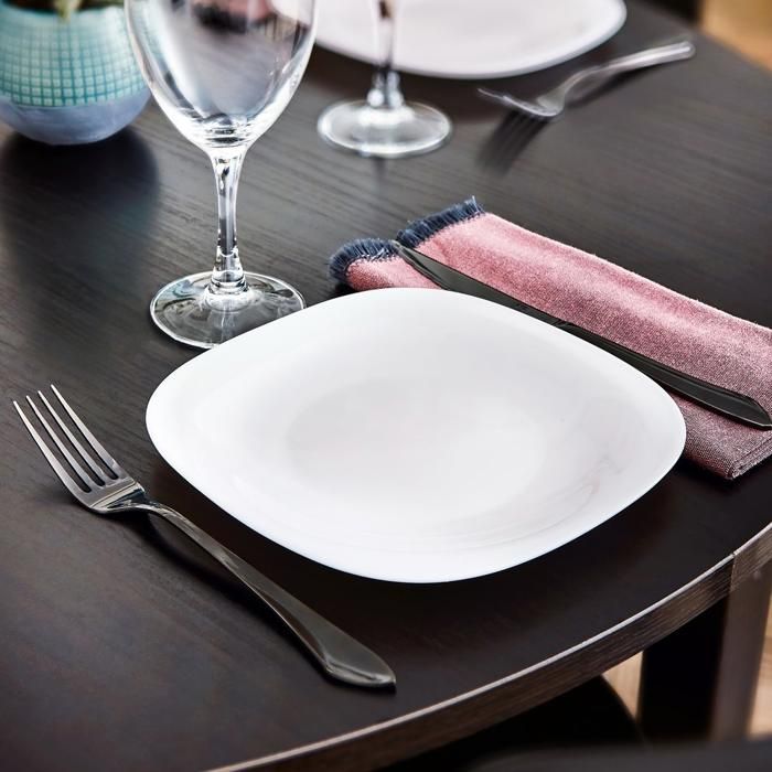 Assiette à dessert - LUMINARC - Carine - 19cm - Blanc - Vitrocéramique