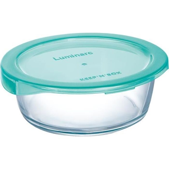 LUMINARC Boite ronde + couvercle Keep'n box 67 cl transparent et vert