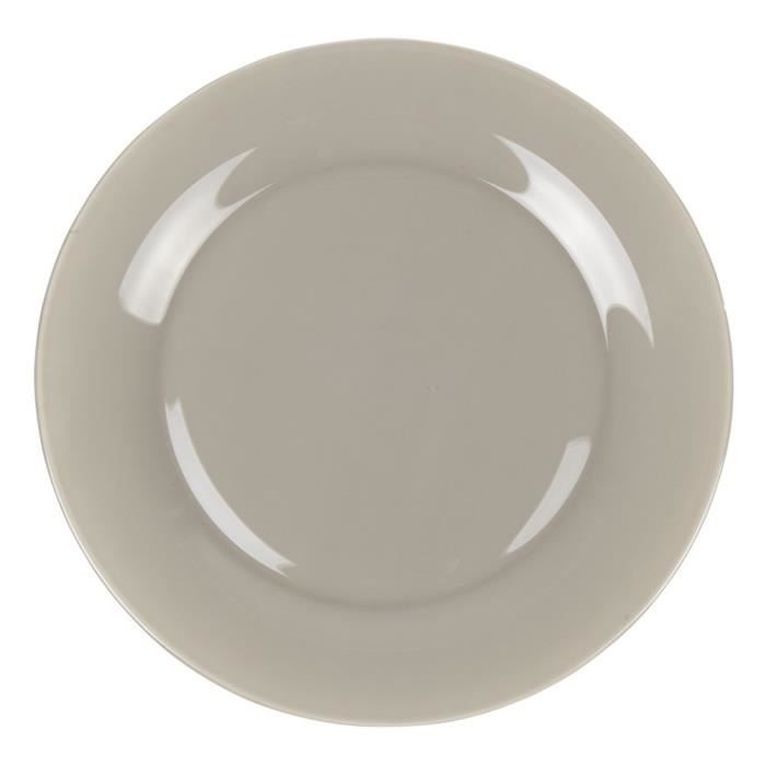 Assiette plate 26cm Zana Taupe Luminarc - Lot de 6