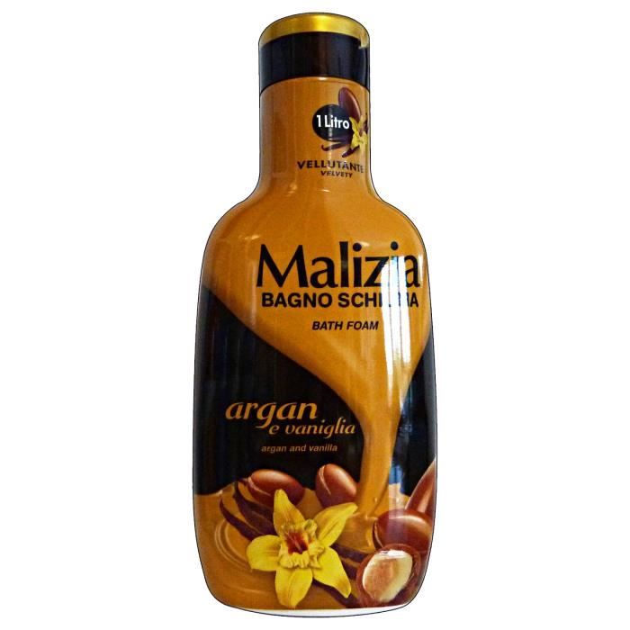Bain moussant - MALIZIA - Argan/Vanille - 1 L - Tous types de peau - Mixte