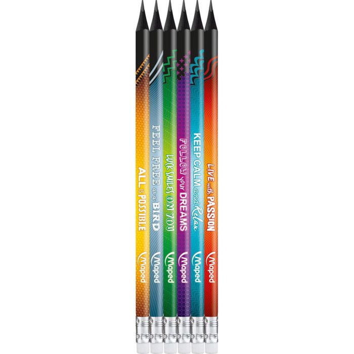 Crayon à papier - MAPED - Black'Peps Energy - HB - Ergonomique - Mine incassable