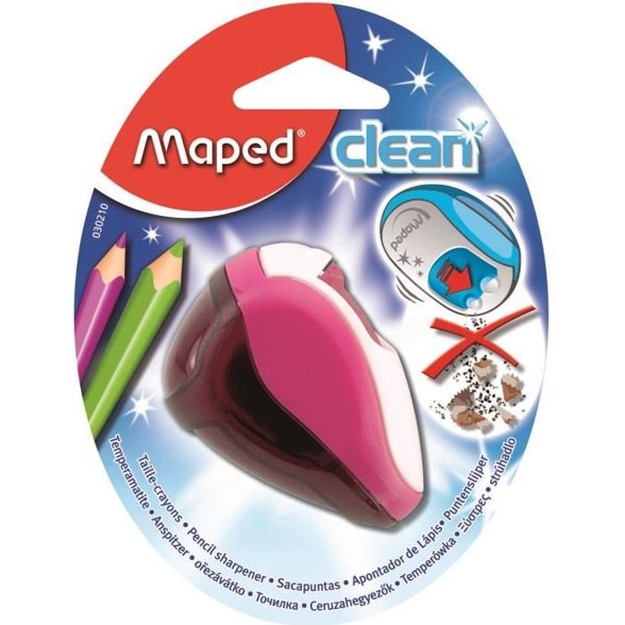 Taille-Crayons - MAPED - Clean 2 Trous - Couleurs Aléatoires - Compact - Pour Enfants