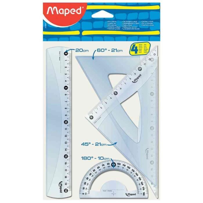 Kit géometrie Medium Start 242 4 pièces Tranpare