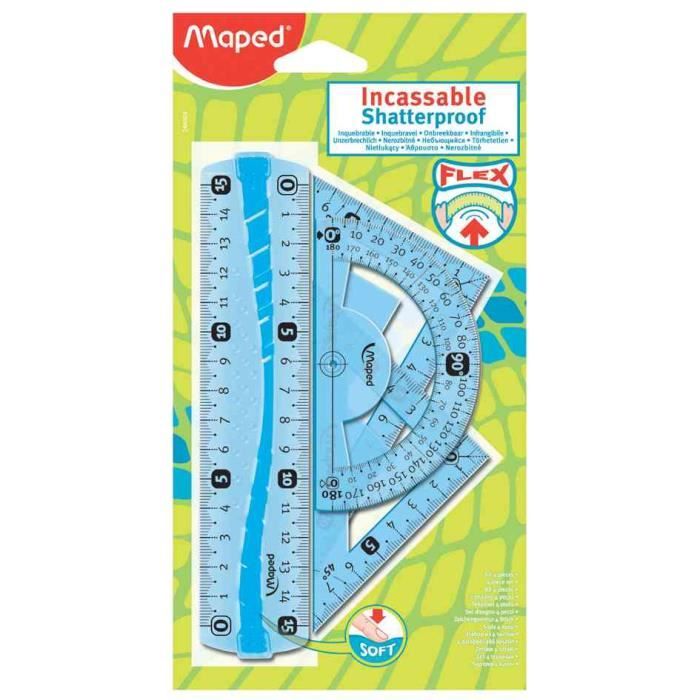 Mini kit de géométrie Flex, incassable, 4 pièce