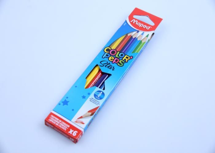 Crayons couleur - MAPED - COLOR'PEPS - Étui de 6 - Mine douce - Triangulaire