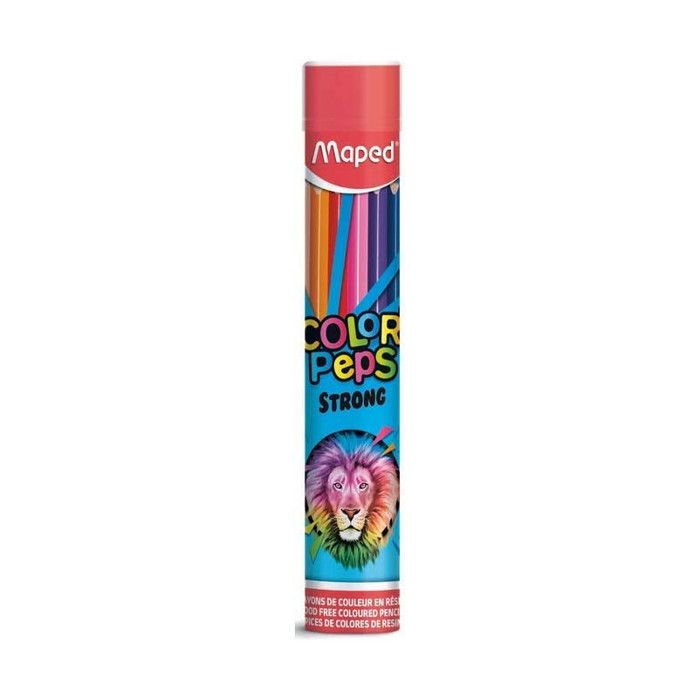 Crayons de couleur - MAPED - Color'Peps Strong - 12 pièces - Mines 3,2mm - Résine