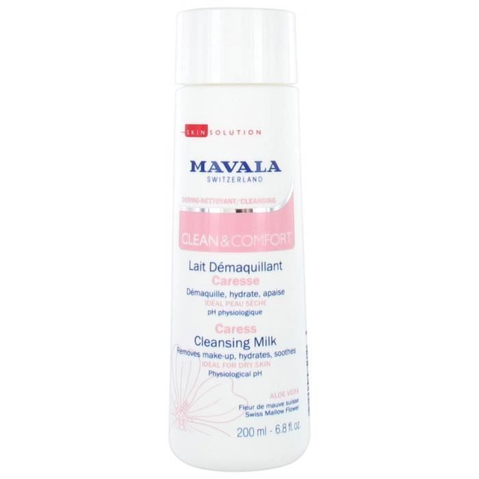 Lait démaquillant - MAVALA - SkinSolution Clean & Comfort - 200 ml - Spécial Peau Sèche - Hydratant