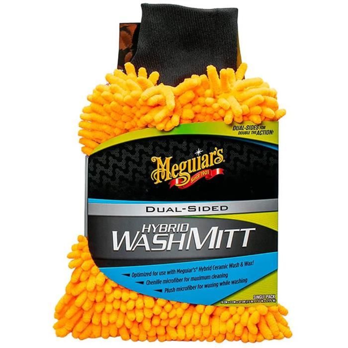 Meguiar's X210200EU Hybrid Wash Mitt, Gant de Lavage Céramique en Microfibre Double Face