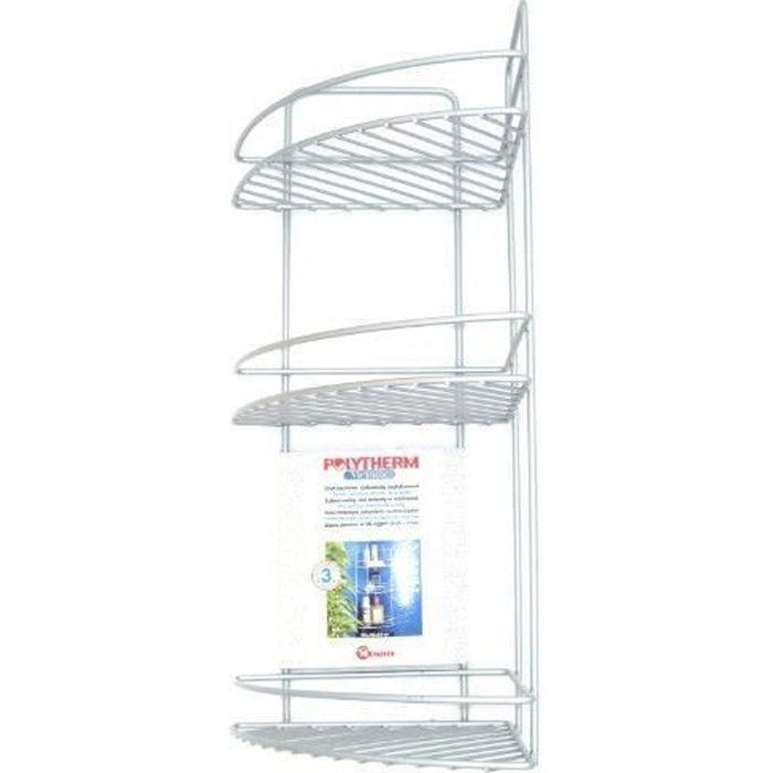 Étagère d'angle - Metaltex - Reflex - 3 étages - Polytherm - Argenté