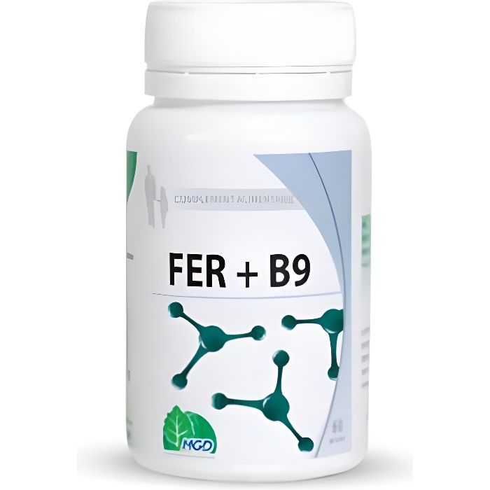 Fer et vitamine b9 60 gélules
