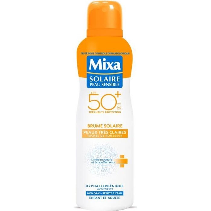 MIXA Brume Solaire Peaux Sensibles Très Claires SPF50+ - 200 ml