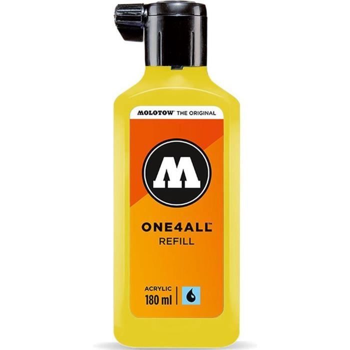 Peinture acrylique - Molotow - ONE4ALL™ - Recharge 180ml - Jaune Zinc - Mat