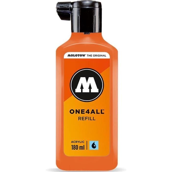 Peinture acrylique - Molotow - ONE4ALL - Recharge 180ml - Couleur Orange - Mat