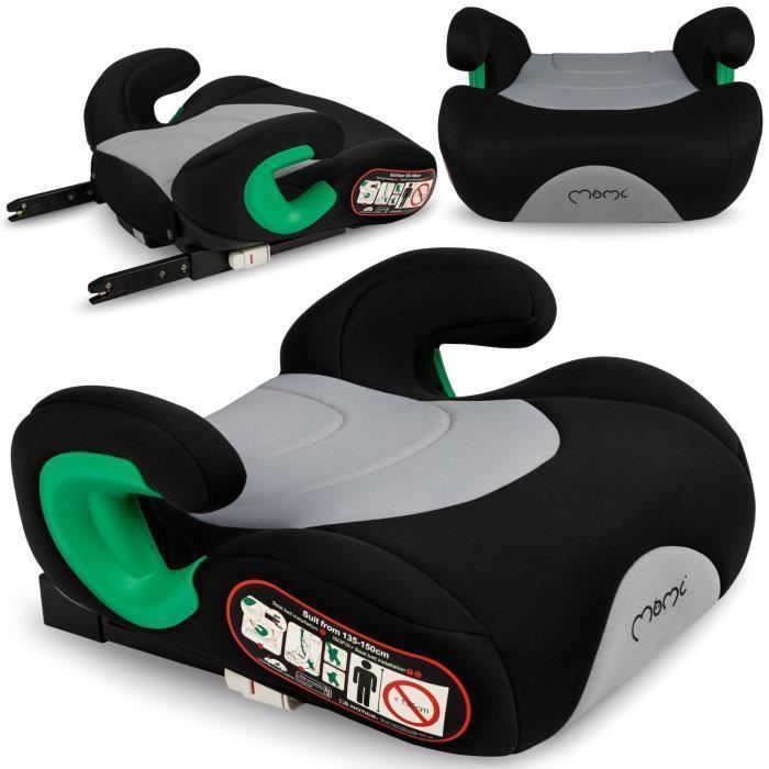 MoMi VENKO - Siège auto rehausseur I-SIZE 135-150 cm R129 - ISOFIX - Accoudoirs confortables - Housse lavable - Gris