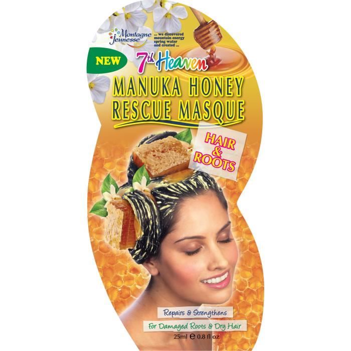 Masque pour cheveux - Montagne Jeunesse - 7th Heaven - Miel de Manuka - 25ml - Cheveux abîmés et secs