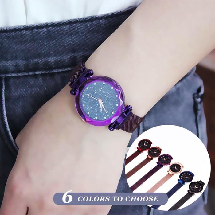 Bracelet de montre - Mothinessto - Ciel étoilé - Quartz - Boucle magnétique - Femme