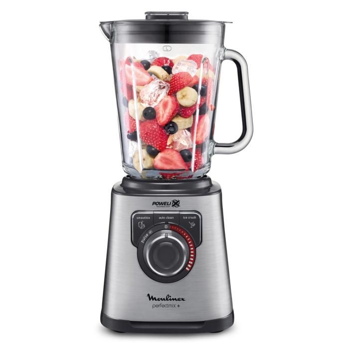 Blender MOULINEX LM811D10 - Pefect mixt - Haute vitesse - 1200 W - 2 L - Gris et noir