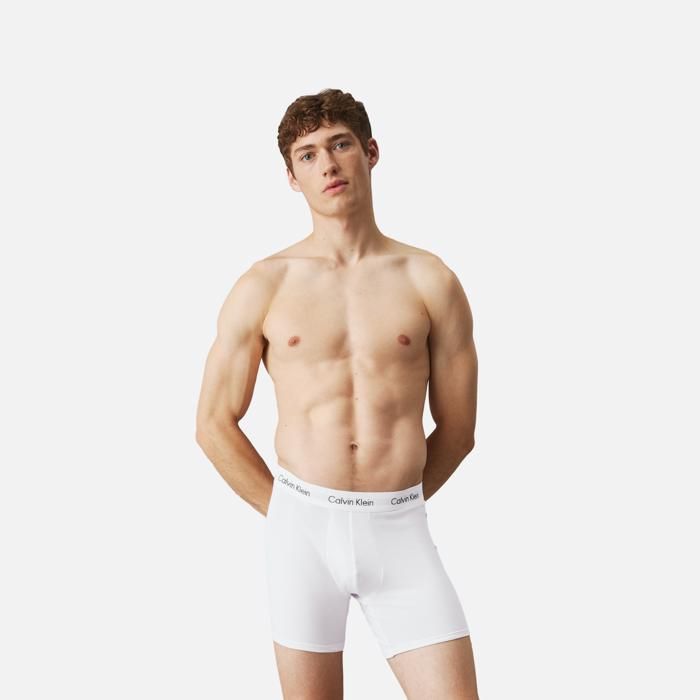 Boxers - Calvin Klein - Lot de 3 - Coton extensible - Blanc - Homme