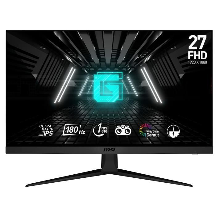 Écran PC Gamer - MSI - G2712F - 27" - Dalle Fast IPS - FHD - 1 ms - 180 Hz - Adaptive Sync - DP + HDMI - Compatible VESA