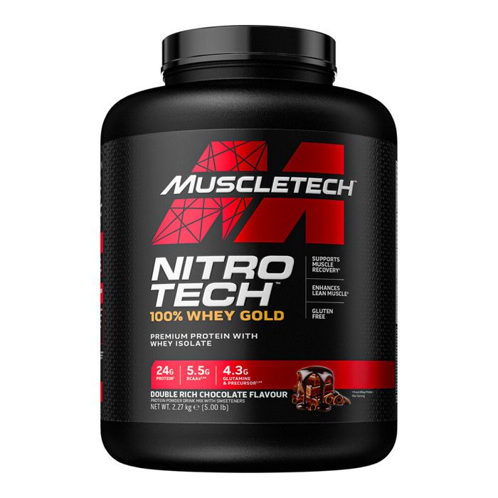 Whey Gold - NitroTech 100% - MuscleTech - Double Rich Chocolate - 2270 g