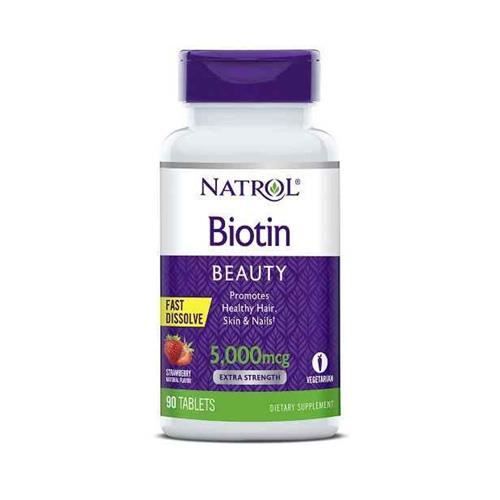 Biotin 5000mcg dis 90 caps Fraise Natrol Pack Nutrition Sportive