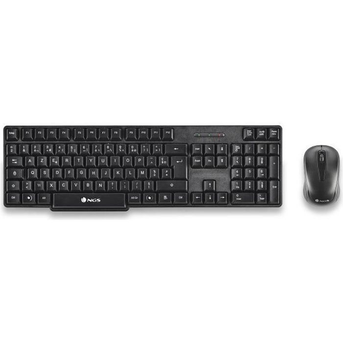 Kit Souris et Clavier - NGS - EUPHORIA - Sans Fil 2,4 GHz - AZERTY Français - Noir