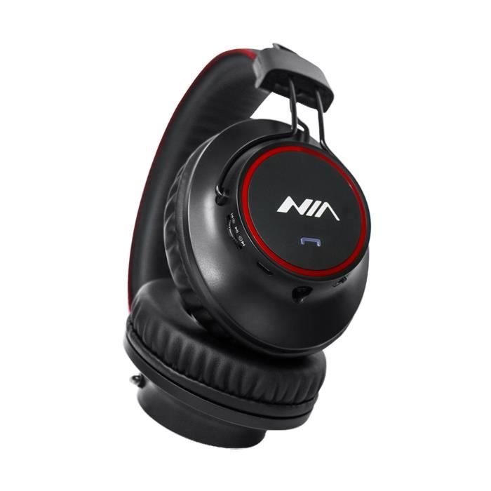 NIA S3000 sur l'oreille casque de musique sans fil Bluetooth casque pliable musique écouteur 3.5mm AUX IN TF carte lecteur MP3 R