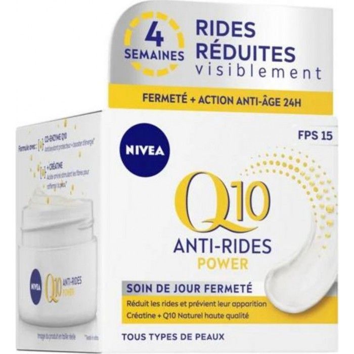 Soin de jour anti-rides - NIVEA - Q10 et créatine - FPS 15 - 50 ml