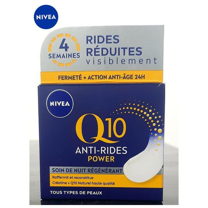 Soin de nuit - NIVEA - Anti-Rides Q10+ - Réduit les rides - Régénère la peau