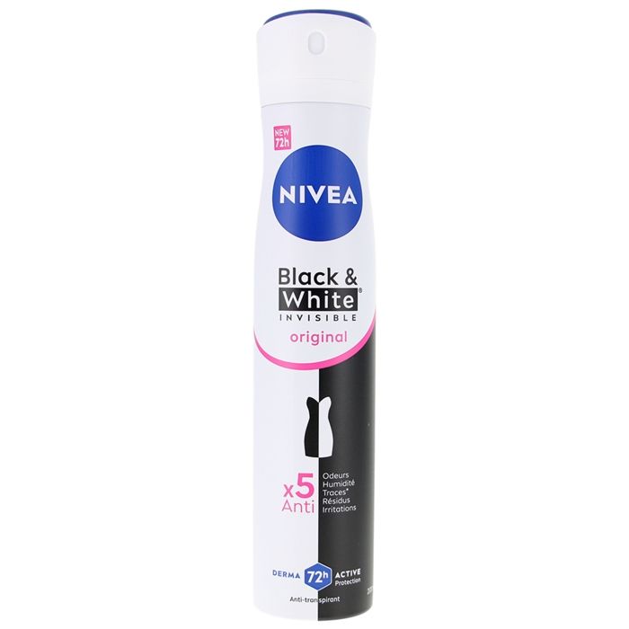 Déodorant - NIVEA - Black & White Original - Spray 200ml - Anti-trace - 48H Efficacité
