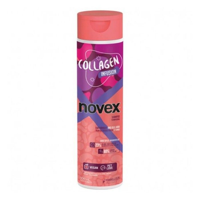Shampooing - NOVEX - Cheveux abîmés - 100% végétalien - Renforce les follicules pileux - Nettoyage doux
