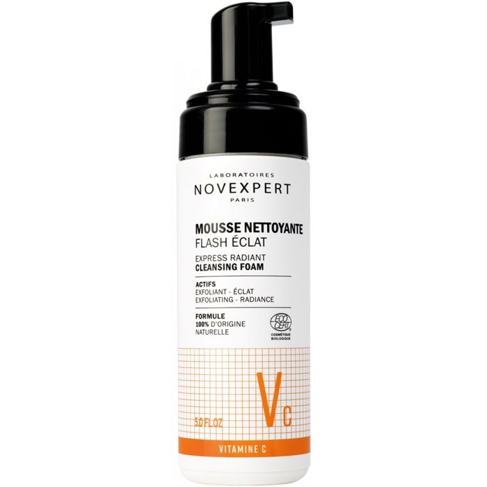 Mousse nettoyante - Novexpert - Flash Éclat - 150 ml - Sans parabène - Pour tous types de peau