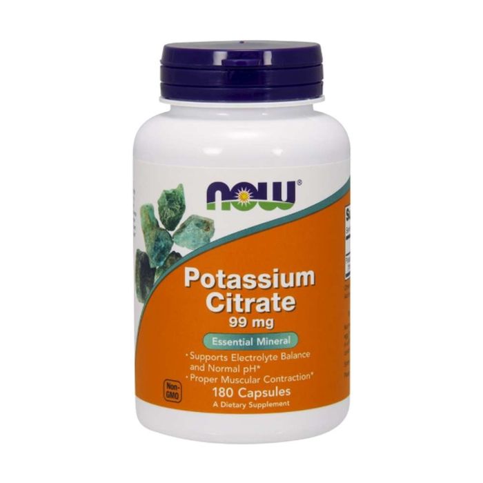 Vitamines, Minéraux et Nutriments Les minéraux Now Citrate de potassium (99mg) 180 caps