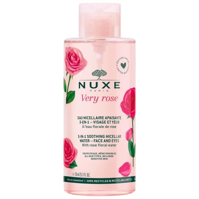 Eau Micellaire - NUXE - Very Rose - 750 ml - Sans parabène - Peaux sensibles