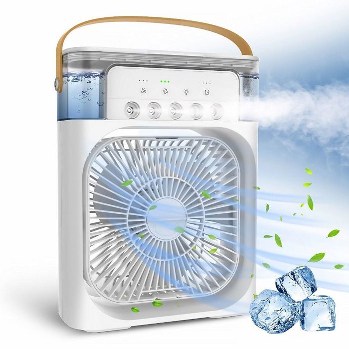 Mini Climatiseur Mobile - OEM - 3 Vitesses - 3 Modes de Pulvérisation - Lumière LED 7 Couleurs
