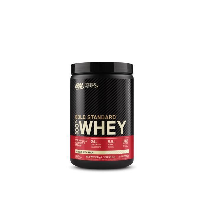 100% Whey Gold Sta 310g Crème glacée à la vanille Optimum Nutrition Proteine