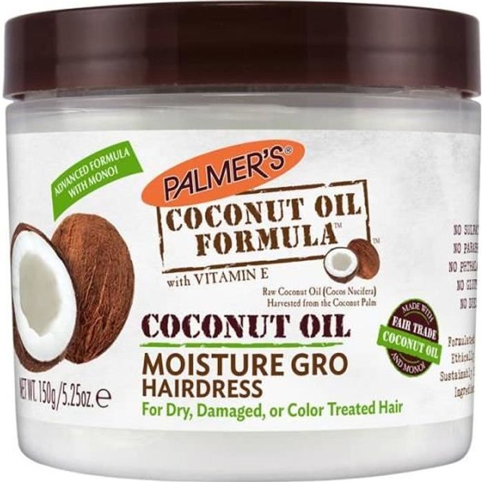 Huile de Coco Soin Capillaire - Palmer's - 150g - Répare cheveux secs - Renforce et lisse - Sans paraben
