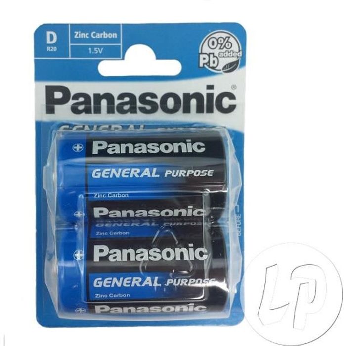 lot de 2 piles lr20 panasonic