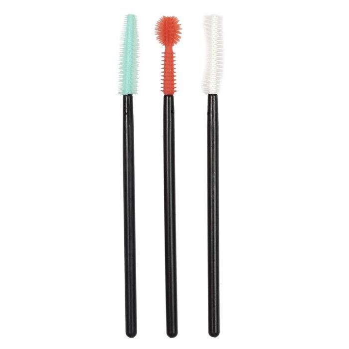 Lot de 3 Brosses à Cils "Cosmetic" 19cm Noir