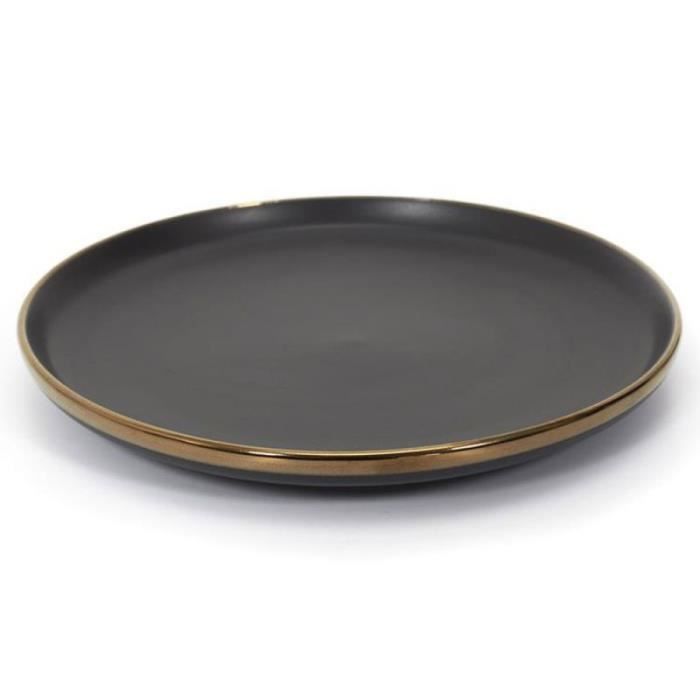 Assiette à Dessert - Moscou - 20cm - Céramique - Noir - Durable et Élégante