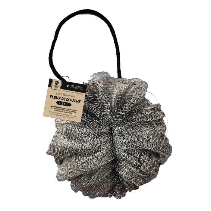 Fleur de Douche - PARIS PRIX - 2 en 1 - Noir - Caoutchouc - D. 9 x H. 12 cm