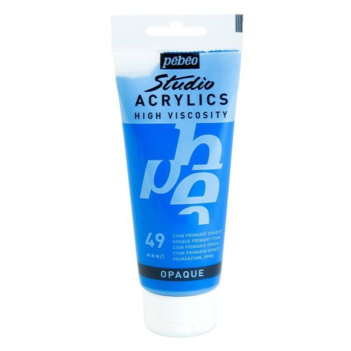 Peinture Acrylique - Pébéo - Studio - Cyan Primaire - 100 ml - Satiné